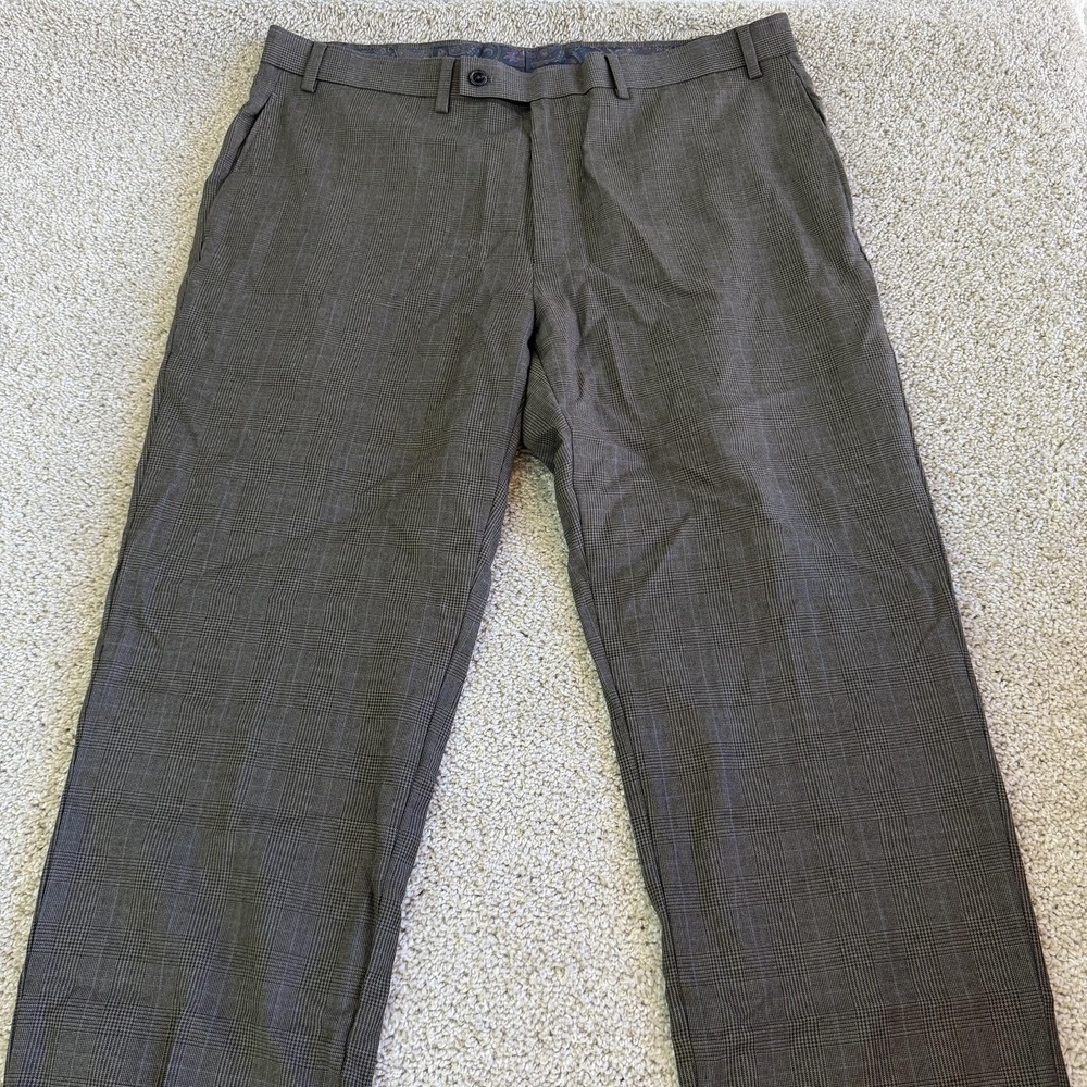 Lauren Ralph Lauren Dress Pants Mens 38x32 Gray Wool Plaid Stretch Straight Leg